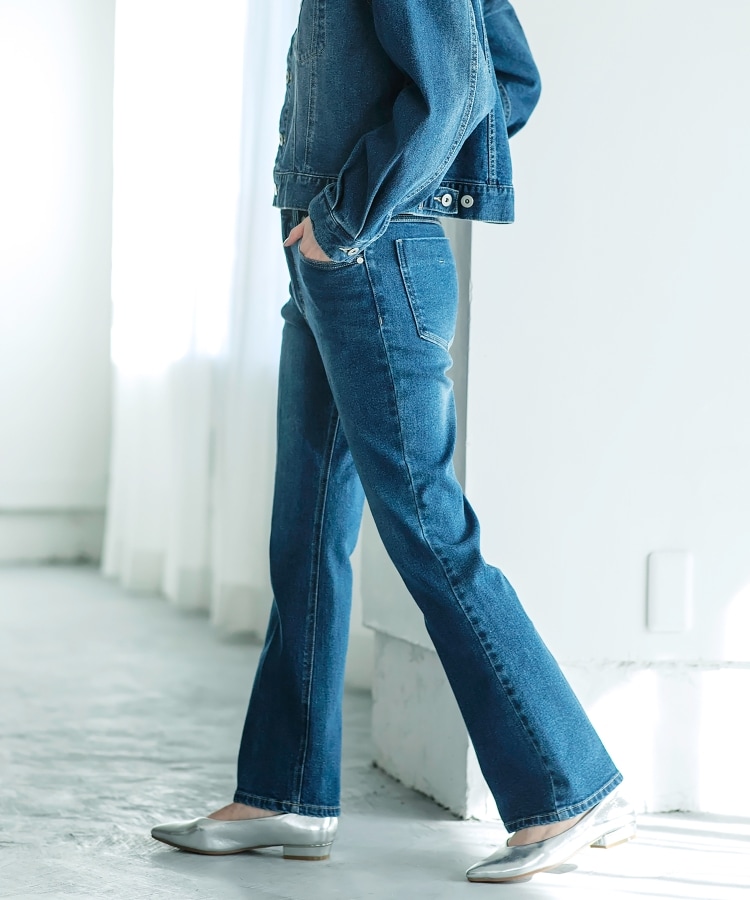 SS-LLsize》ストレッチセミフレアデニム【洗濯機洗い可 SS-LLsize》ストレッチセミフレアデニム【洗濯機洗い可