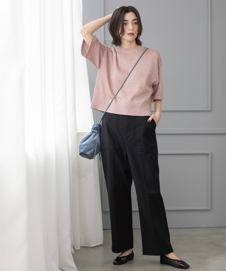S-LLsize》ストレッチベイカーワイドパンツ【洗濯機洗い可】(6 S-LLsize》ストレッチベイカーワイドパンツ【洗濯機洗い可】(6
