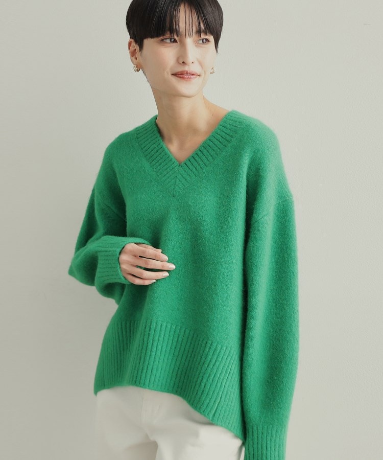 7color》ふわふわVネックニット【洗濯機洗い可】(ニット 7color》ふわふわVネックニット【洗濯機洗い可】(ニット