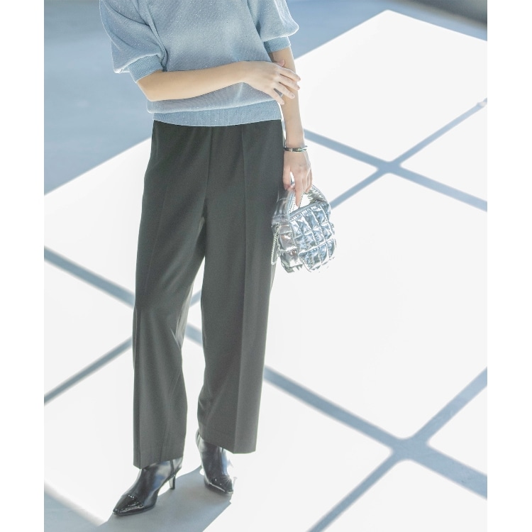 オペークドットクリップ(OPAQUE.CLIP)の《S-LLsize》美脚ストレッチイージーワイドパンツ【洗濯機洗い可】 フルレングスパンツ