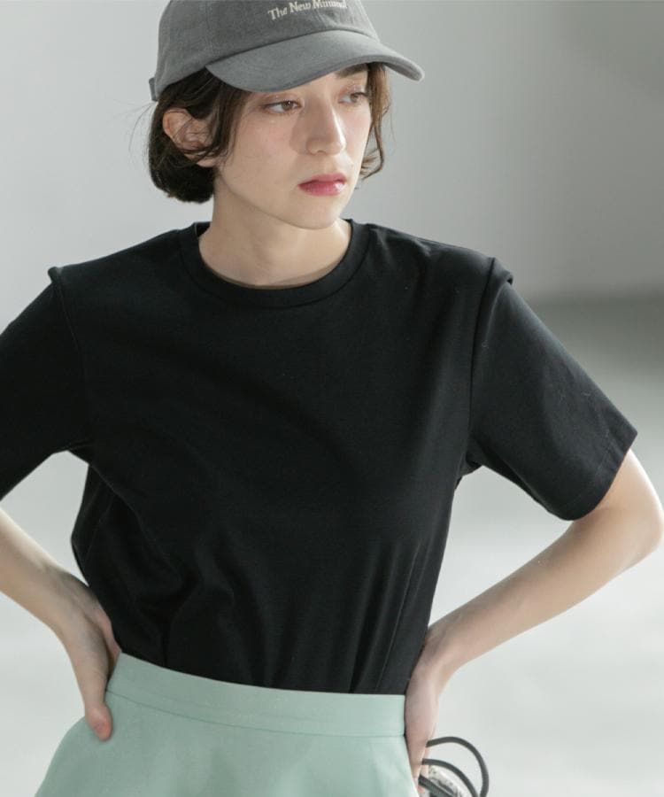オペークドットクリップ(OPAQUE.CLIP)の《5色展開/SS-LLサイズ》ベーシックTシャツ【UV/接触冷感/洗濯機洗い可】 ブラック(019)