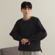 オペークドットクリップ(OPAQUE.CLIP)のパール調ボタン付ニット【洗濯機洗い可/抗ピル】 ブラック(019)