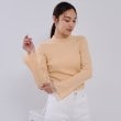 オペークドットクリップ(OPAQUE.CLIP)のフレアスリーブリブニット【洗濯機洗い可】 オレンジ(065)