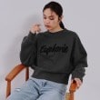 オペークドットクリップ(OPAQUE.CLIP)の刺繍ロゴスウェット【洗濯機洗い可】 チャコールグレー(014)