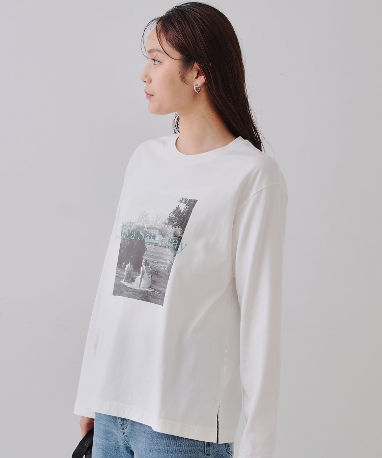 オペークドットクリップ(OPAQUE.CLIP)のフォトプリントロングTシャツ【洗濯機洗い可】5