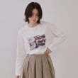 オペークドットクリップ(OPAQUE.CLIP)のフォトプリントロングTシャツ【洗濯機洗い可】 ホワイト(101)