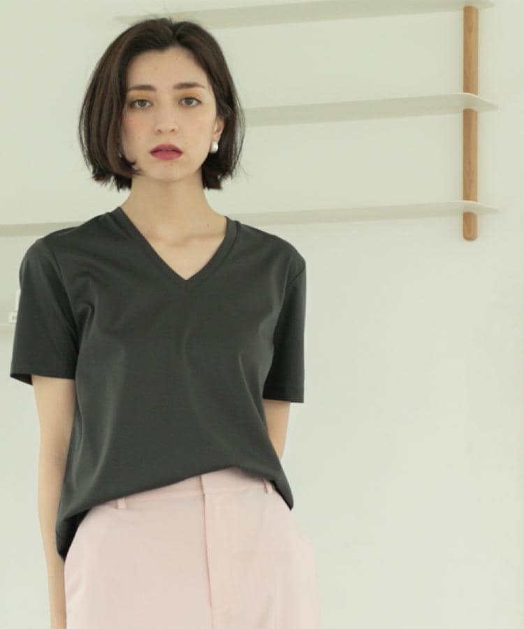 5color/SS-LLsize》VネックベーシックTシャツ【接触冷感/洗濯機 5color/SS-LLsize》VネックベーシックTシャツ【接触冷感/洗濯機