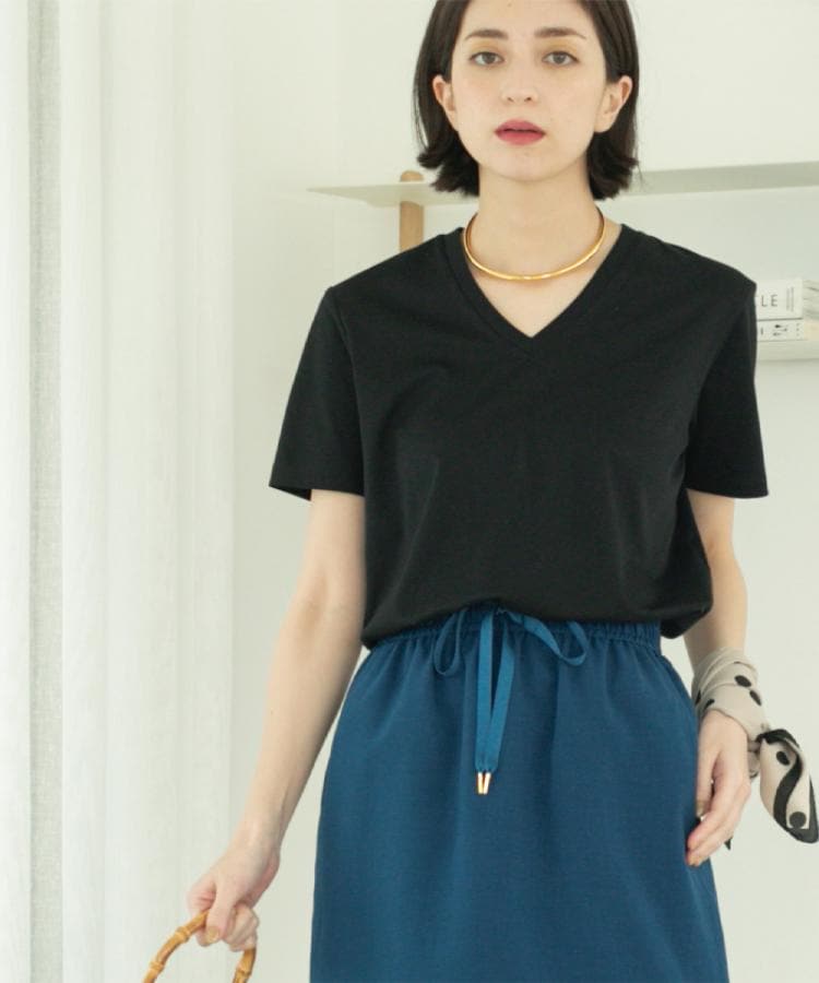 5color/SS-LLsize》VネックベーシックTシャツ【接触冷感/洗濯機