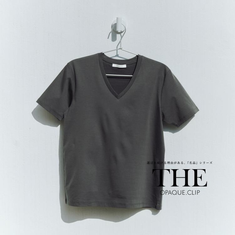 オペークドットクリップ(OPAQUE.CLIP)の《5色展開/SS-LLサイズ》VネックベーシックTシャツ【接触冷感/洗濯機洗い可】 Ｔシャツ