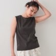 オペークドットクリップ(OPAQUE.CLIP)の《5色展開》ベーシックノースリーブトップス【接触冷感/洗濯機洗い可】 チャコールグレー(014)