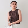 オペークドットクリップ(OPAQUE.CLIP)の《5色展開》ベーシックノースリーブトップス【接触冷感/洗濯機洗い可】 ブラウン(844)