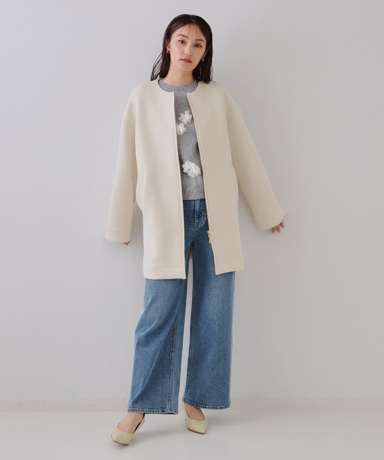 ノーカラーZIPミドルコート【洗濯機洗い可/抗ピル】(ノーカラー ノーカラーZIPミドルコート【洗濯機洗い可/抗ピル】(ノーカラー