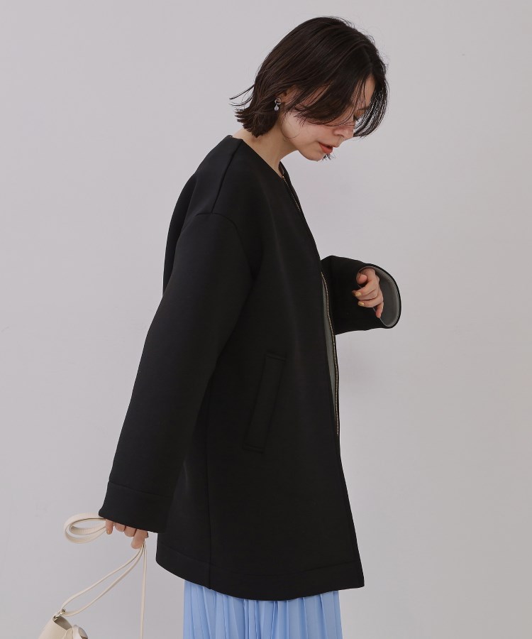 ノーカラーZIPミドルコート【洗濯機洗い可/抗ピル】(ノーカラー ノーカラーZIPミドルコート【洗濯機洗い可/抗ピル】(ノーカラー