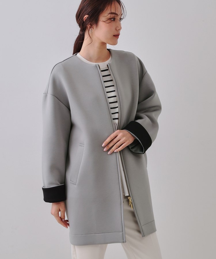 ノーカラーZIPミドルコート【洗濯機洗い可/抗ピル】(ノーカラー ノーカラーZIPミドルコート【洗濯機洗い可/抗ピル】(ノーカラー