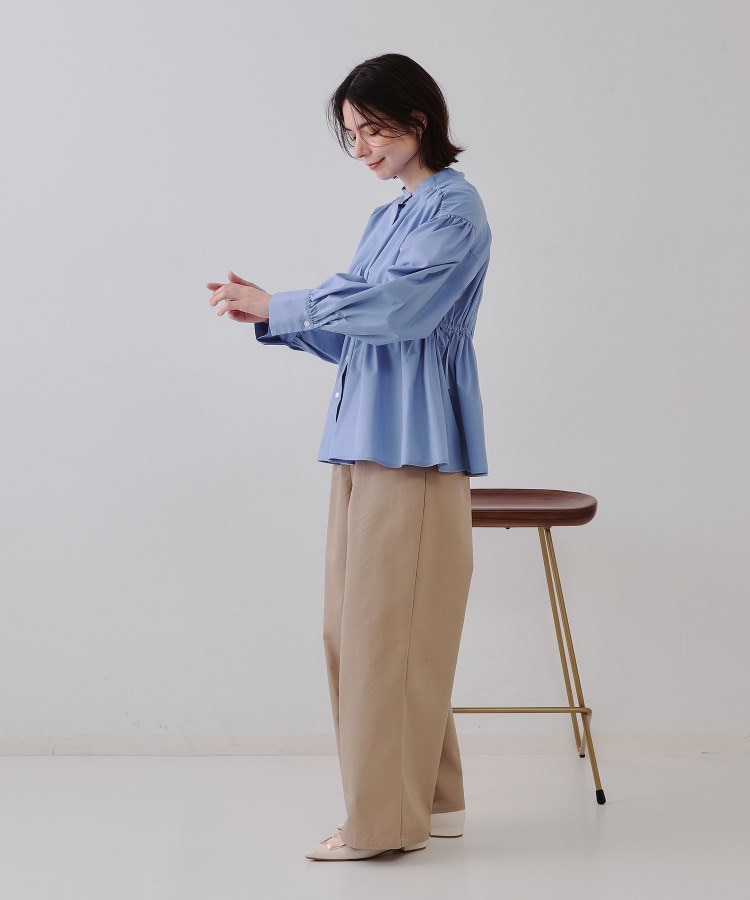 オペークドットクリップ(OPAQUE.CLIP)のウエストリボンペプラムシャツ【洗濯機洗い可】10