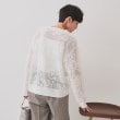 オペークドットクリップ(OPAQUE.CLIP)のフワラー柄シアーメッシュニット【洗濯機洗い可】1