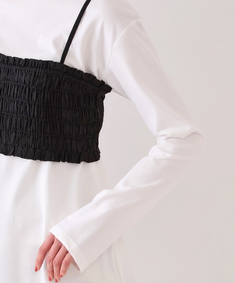 オペークドットクリップ(OPAQUE.CLIP)の《ツインセット》シャーリングビスチェ×ロングTシャツ【洗濯機洗い可】18