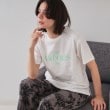 オペークドットクリップ(OPAQUE.CLIP)のフロッキーロゴTシャツ【洗濯機洗い可】 ホワイト(001)