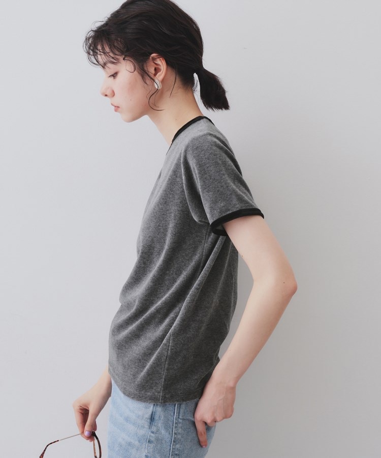 オペークドットクリップ(OPAQUE.CLIP)のベロアTシャツ【洗濯機洗い可】1