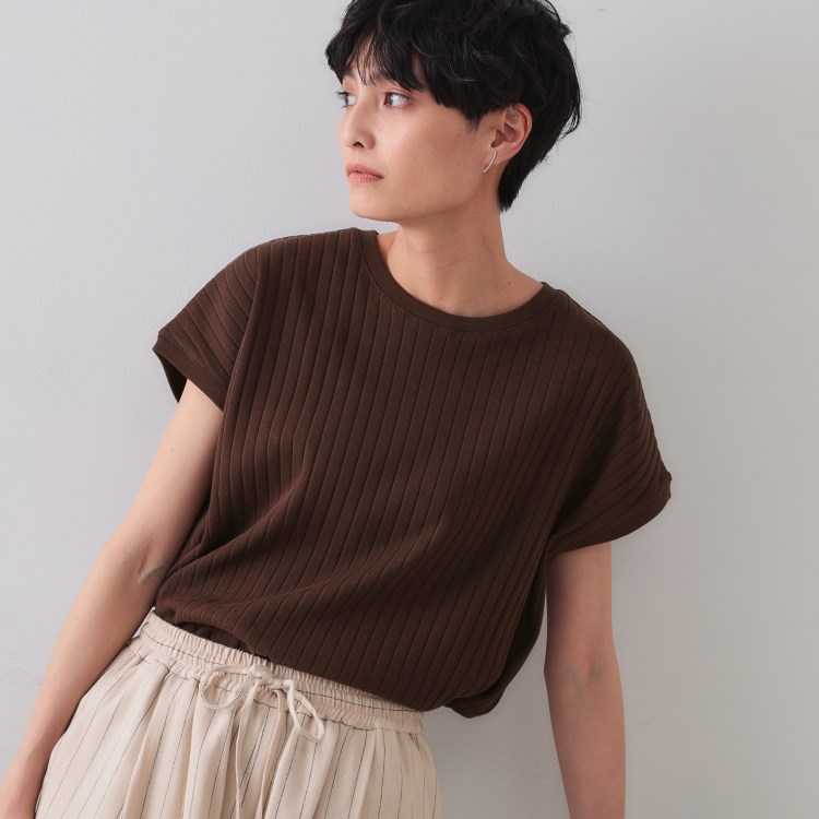 オペークドットクリップ(OPAQUE.CLIP)のワイドリブフレンチTシャツ【洗濯機洗い可】 カットソー