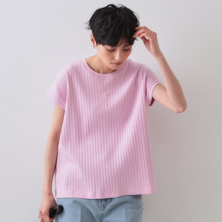 オペークドットクリップ(OPAQUE.CLIP)のワイドリブフレンチTシャツ【洗濯機洗い可】 カットソー
