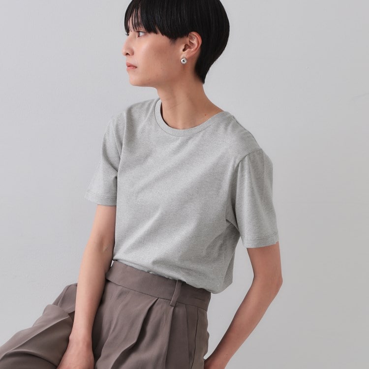 オペークドットクリップ(OPAQUE.CLIP)のラメベーシックTシャツ【洗濯機洗い可】 Ｔシャツ