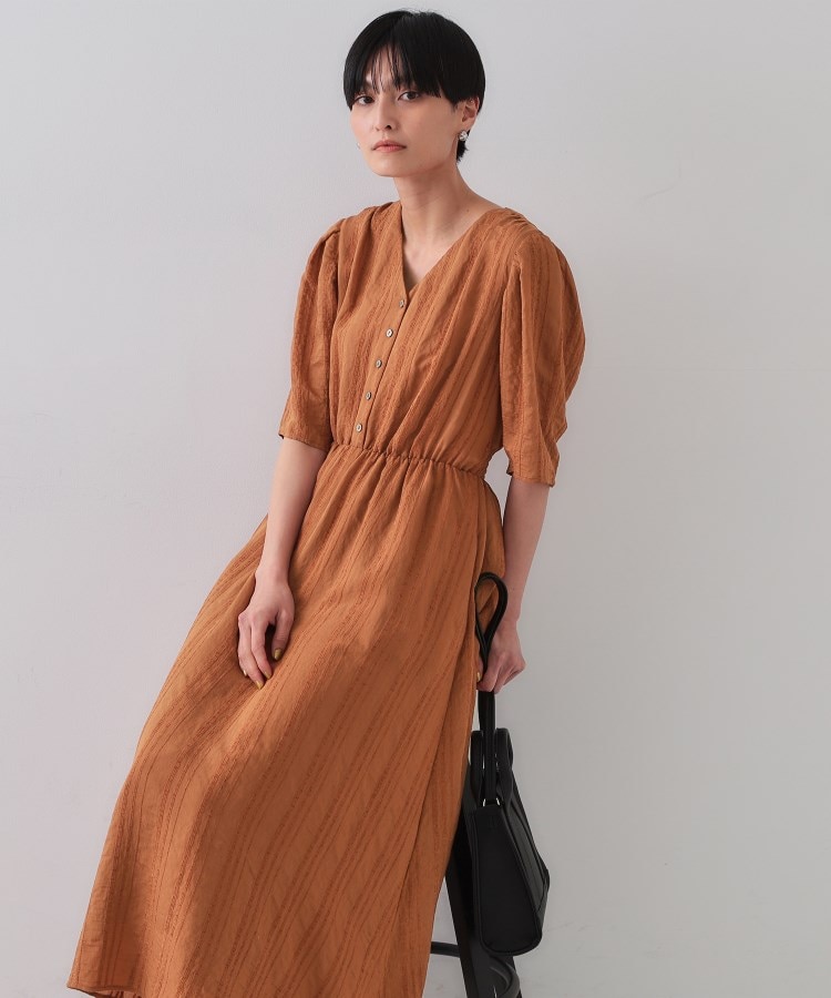 Vネックフィット&フレアワンピース(マキシ・ロングワンピース Vネックフィット&フレアワンピース(マキシ・ロングワンピース