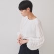 オペークドットクリップ(OPAQUE.CLIP)のシャーリングスリーブブラウス【洗濯機洗い可】 ホワイト(001)