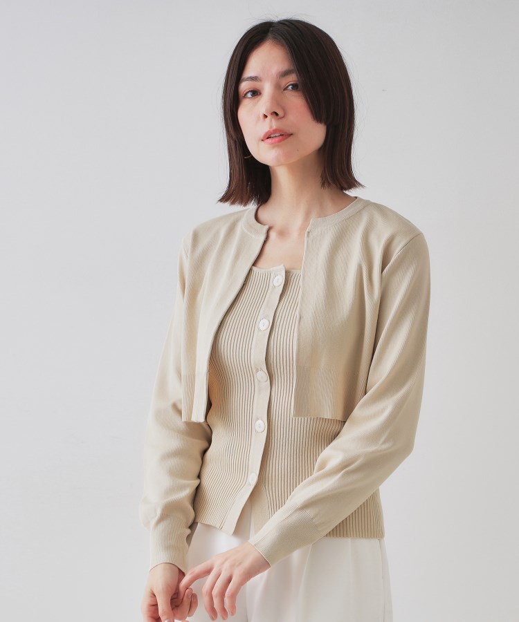 オペークドットクリップ(OPAQUE.CLIP)の《美人百花掲載》ショートカーディガン×リブキャミソール【洗濯機洗い可/抗ピル】9