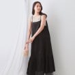 オペークドットクリップ(OPAQUE.CLIP)のインドコットンアイレット刺繍キャミワンピース【洗える】 ブラック(019)