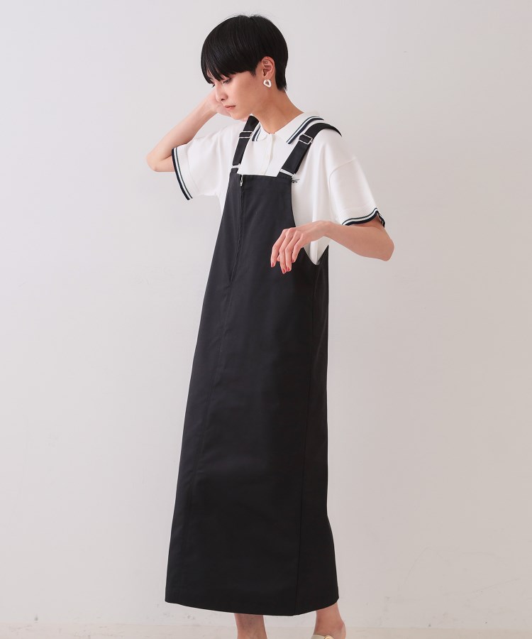 フロントZIPワークジャンスカ【洗濯機洗い可】(マキシ・ロング フロントZIPワークジャンスカ【洗濯機洗い可】(マキシ・ロング