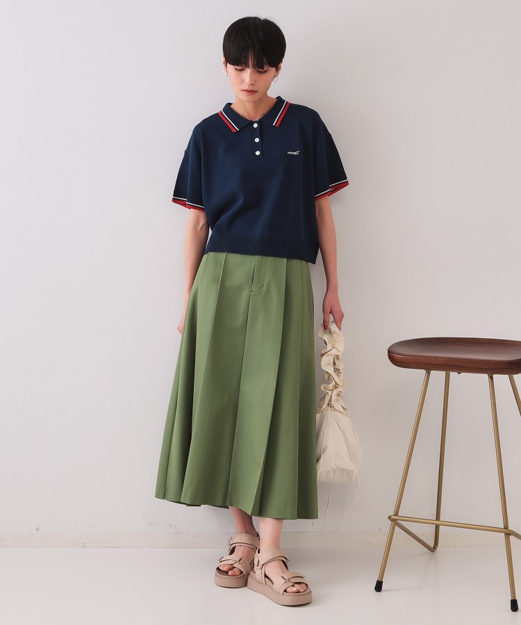 タックプリーツスカート【洗濯機洗い可】(マキシ・ロング タックプリーツスカート【洗濯機洗い可】(マキシ・ロング