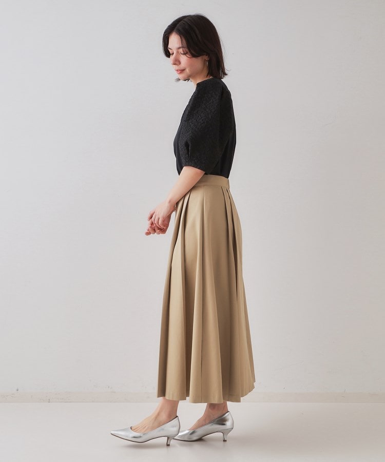 タックプリーツスカート【洗濯機洗い可】(マキシ・ロング タックプリーツスカート【洗濯機洗い可】(マキシ・ロング