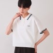 オペークドットクリップ(OPAQUE.CLIP)のロゴ刺繍ポロニット【洗濯機洗い可／抗ピル】 ホワイト(001)