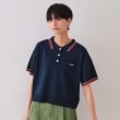 オペークドットクリップ(OPAQUE.CLIP)のロゴ刺繍ポロニット【洗濯機洗い可／抗ピル】 ネイビー(094)