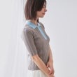 オペークドットクリップ(OPAQUE.CLIP)の配色ポロランダムリブニット【洗濯機洗い可/抗ピル】 グレー(512)