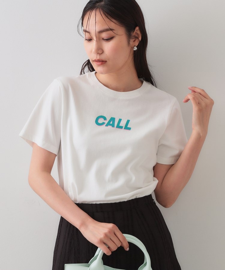 オペークドットクリップ(OPAQUE.CLIP)のカラーロゴTシャツ【洗濯機洗い可】 ホワイト(001)