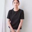 オペークドットクリップ(OPAQUE.CLIP)のふくれジャカードショートカットソー【洗濯機洗い可】 ブラック(019)