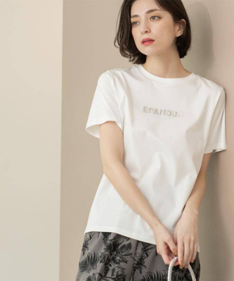 オペークドットクリップ(OPAQUE.CLIP)の刺繍＆スパンコールロゴTシャツ【洗濯機洗い可】21