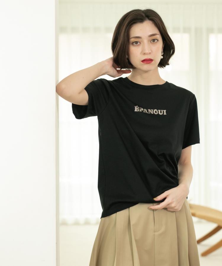 オペークドットクリップ(OPAQUE.CLIP)の刺繍＆スパンコールロゴTシャツ【洗濯機洗い可】27