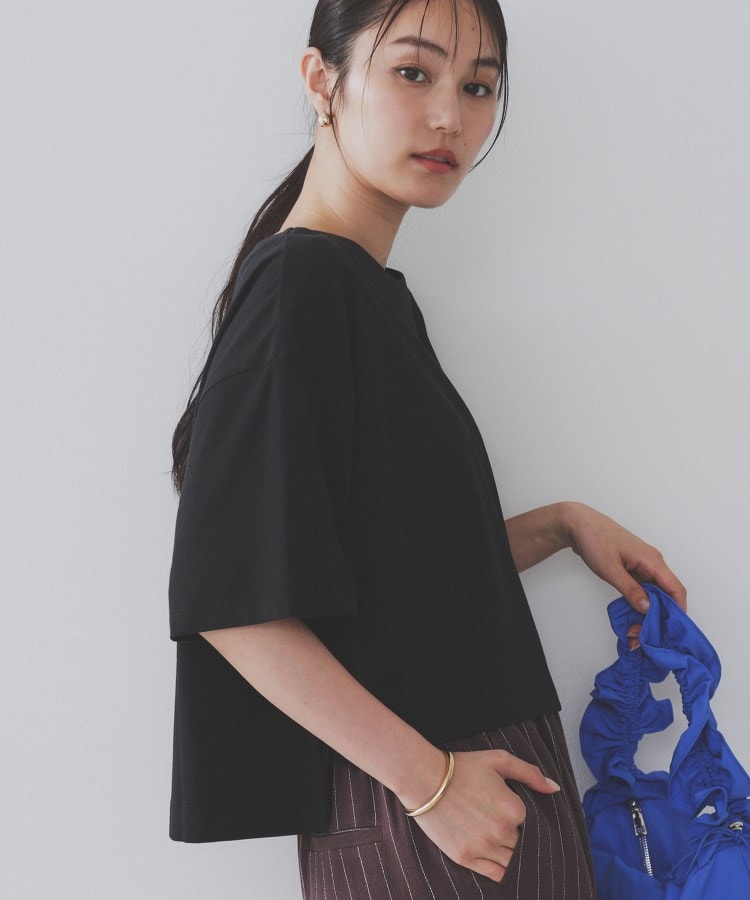 オペークドットクリップ(OPAQUE.CLIP)のボートネックショートTシャツ【洗濯機洗い可】35