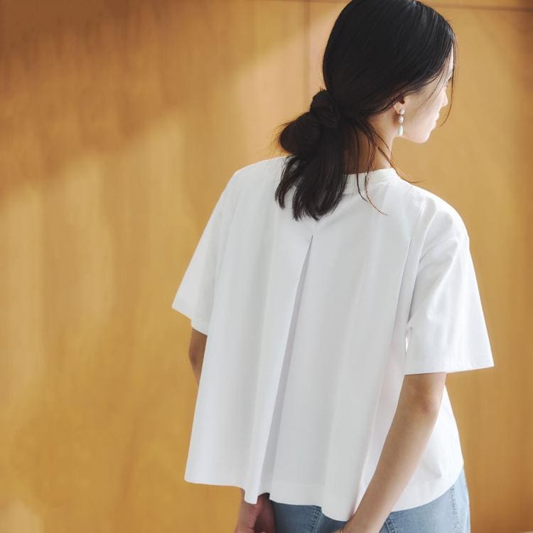 オペークドットクリップ(OPAQUE.CLIP)のバックフレアショートTシャツ【洗濯機洗い可】 Ｔシャツ