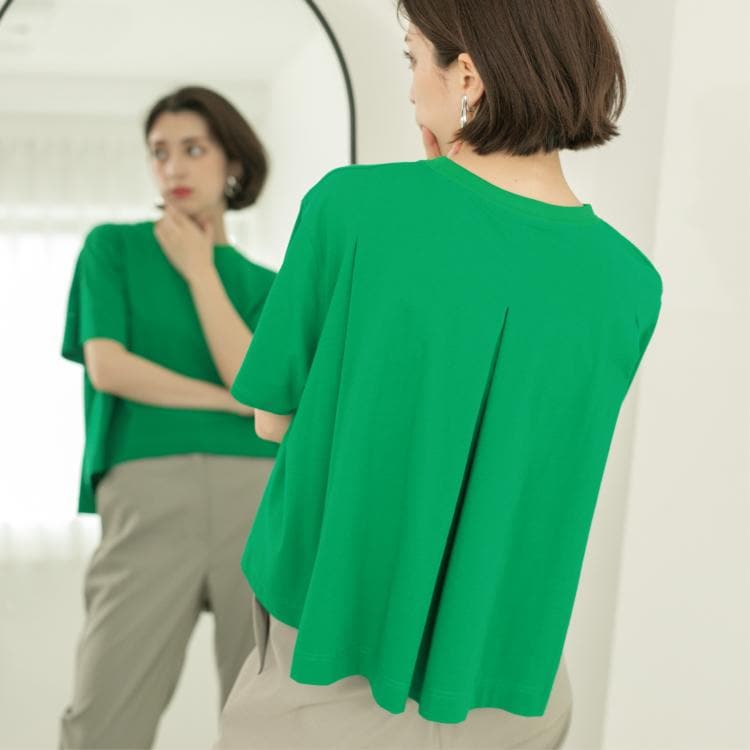 オペークドットクリップ(OPAQUE.CLIP)のバックフレアショートTシャツ【洗濯機洗い可】 Ｔシャツ