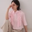 オペークドットクリップ(OPAQUE.CLIP)のフリルショートシャツ【洗濯機洗い可】 ライトピンク(070)