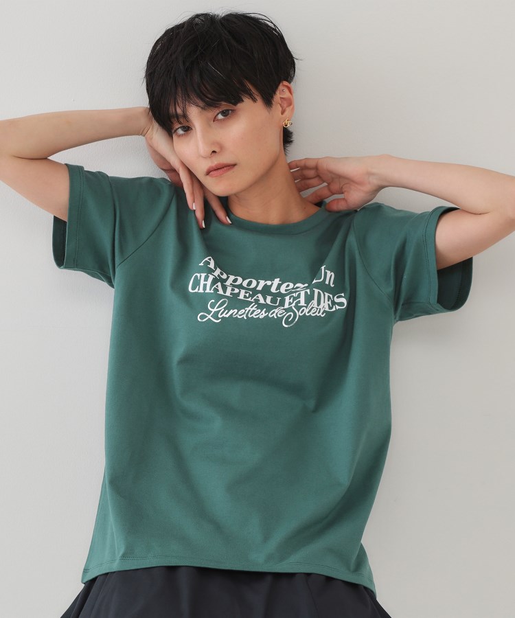 オペークドットクリップ(OPAQUE.CLIP)のサーフロゴTシャツ【洗濯機洗い可】 グリーン(024)