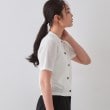 オペークドットクリップ(OPAQUE.CLIP)の《CLASSY掲載》透かし編みポロニット【洗濯機洗い可】1