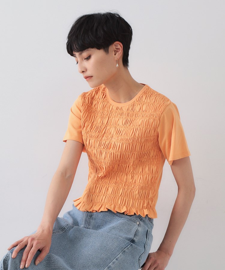オペークドットクリップ(OPAQUE.CLIP)のシャーリングショートTシャツ【洗濯機洗い可】9