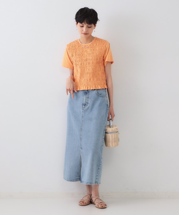 オペークドットクリップ(OPAQUE.CLIP)のシャーリングショートTシャツ【洗濯機洗い可】10