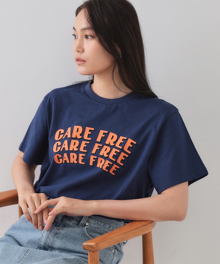 オペークドットクリップ(OPAQUE.CLIP)のカラーロゴTシャツ【洗濯機洗い可】 ネイビー(094)