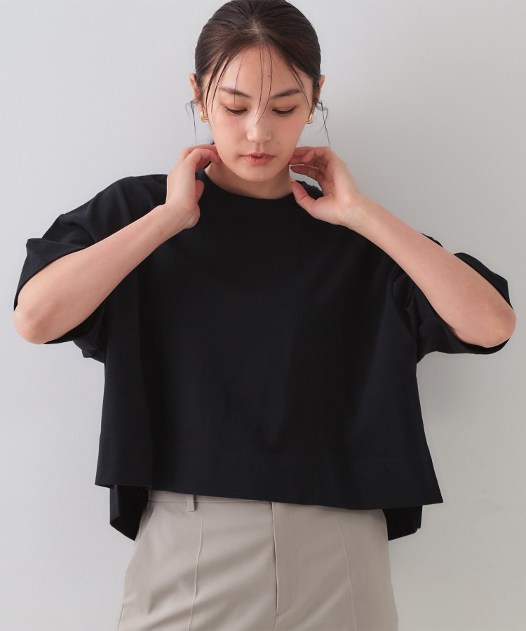 オペークドットクリップ(OPAQUE.CLIP)の《5色展開》ワイドシルエットTシャツ【洗濯機洗い可】 ブラック(019)